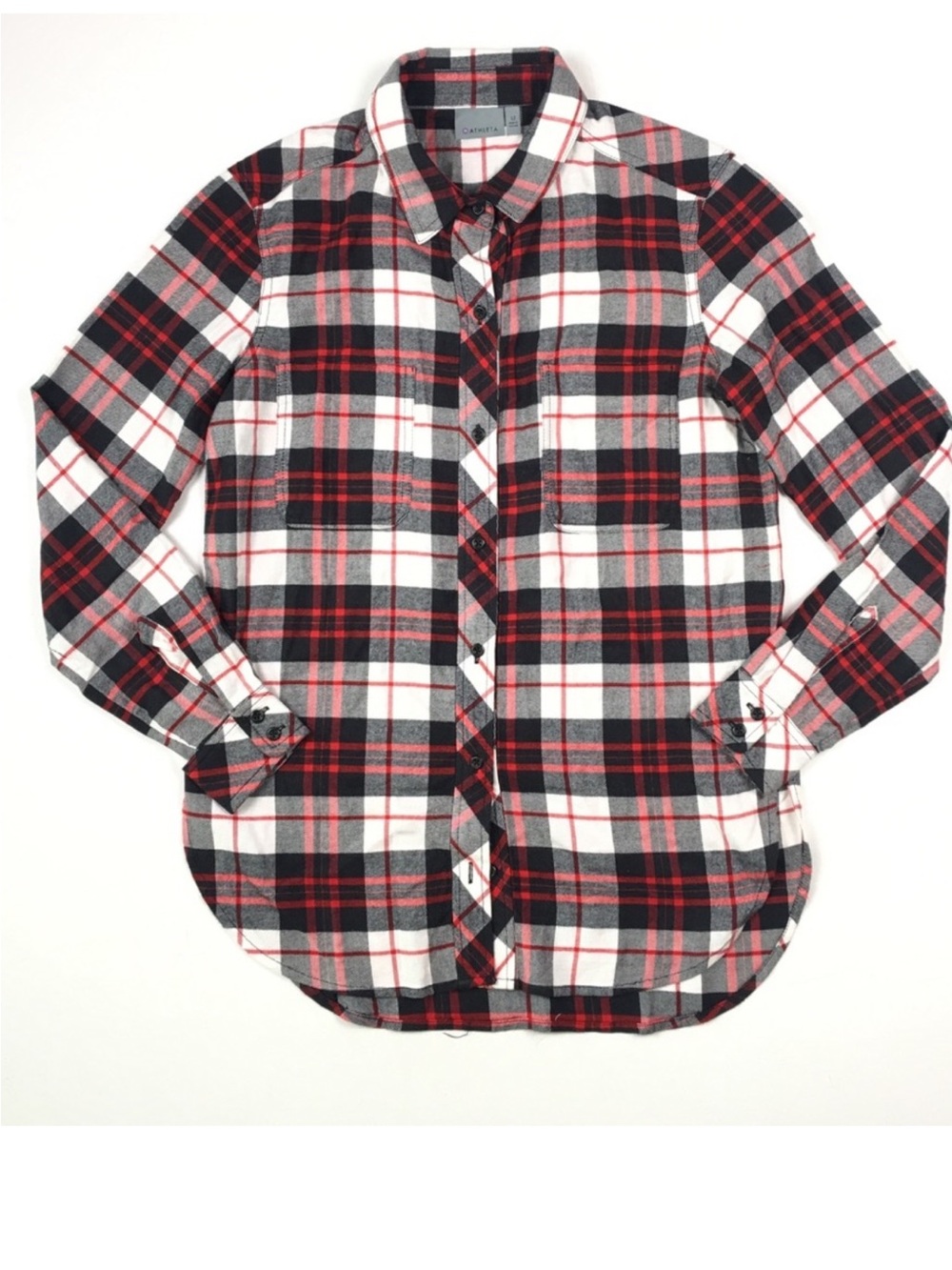Athleta Womens Red & Black Flannel (Sz 12)